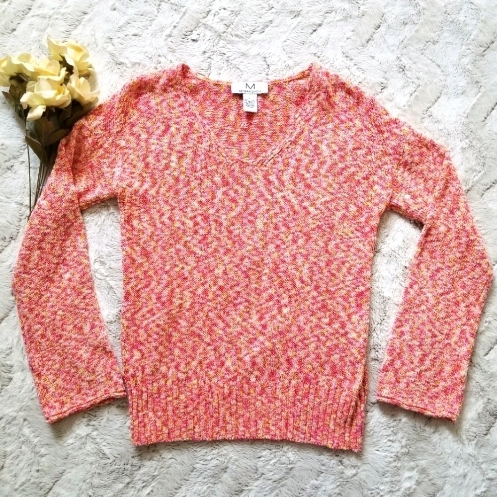 Magaschoni Pink Multicolor Cotton Blend‎ Knit Sz S